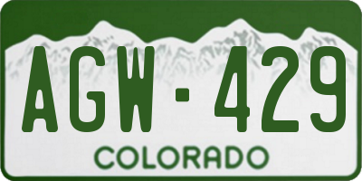 CO license plate AGW429