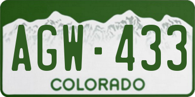 CO license plate AGW433