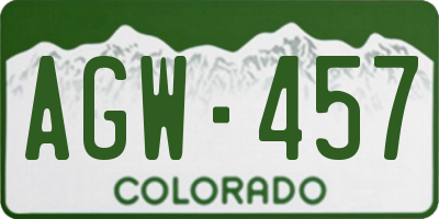 CO license plate AGW457