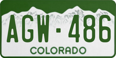 CO license plate AGW486