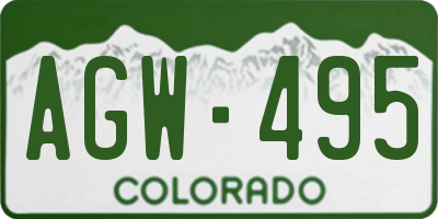 CO license plate AGW495