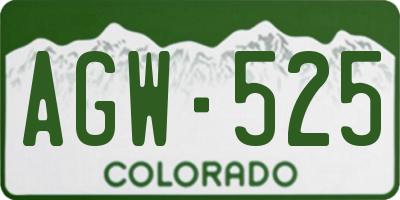 CO license plate AGW525