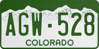 CO license plate AGW528