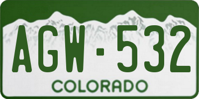 CO license plate AGW532