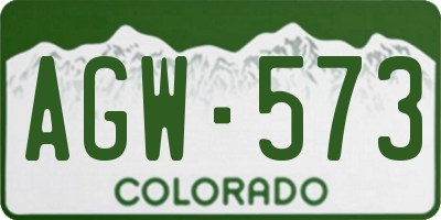 CO license plate AGW573