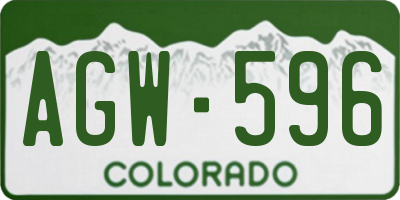 CO license plate AGW596