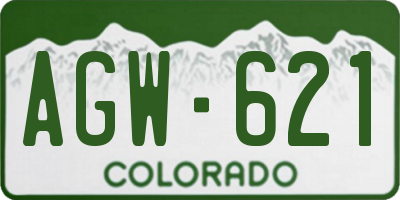 CO license plate AGW621
