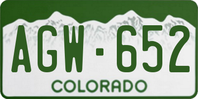 CO license plate AGW652