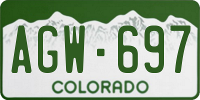CO license plate AGW697