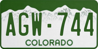 CO license plate AGW744