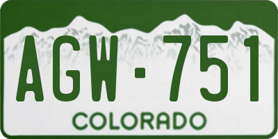 CO license plate AGW751