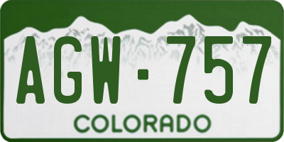 CO license plate AGW757