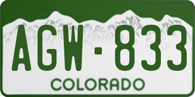 CO license plate AGW833