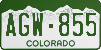CO license plate AGW855
