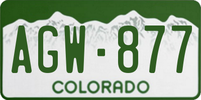 CO license plate AGW877