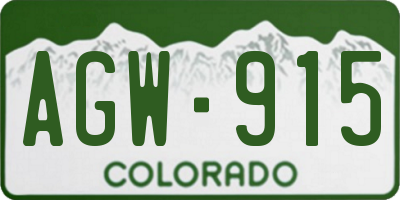 CO license plate AGW915
