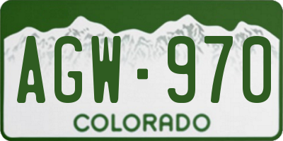 CO license plate AGW970