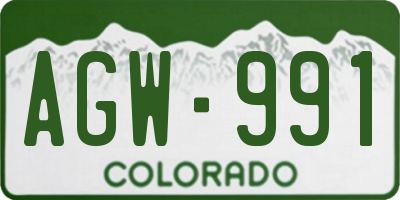 CO license plate AGW991