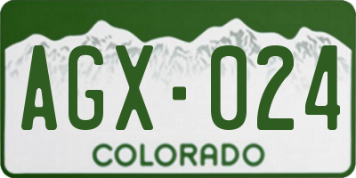 CO license plate AGX024