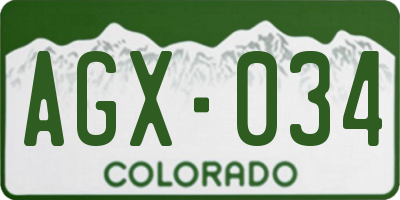 CO license plate AGX034