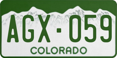 CO license plate AGX059