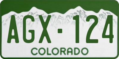 CO license plate AGX124