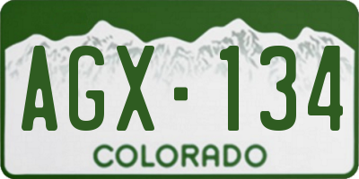 CO license plate AGX134
