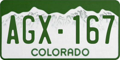 CO license plate AGX167