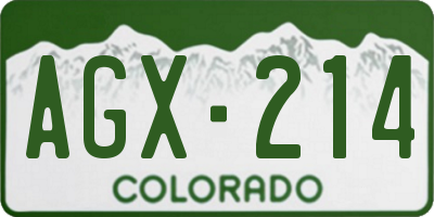 CO license plate AGX214