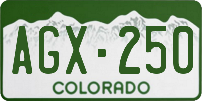 CO license plate AGX250