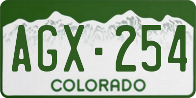 CO license plate AGX254