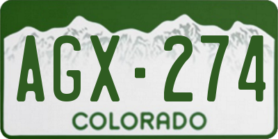 CO license plate AGX274