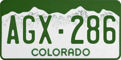 CO license plate AGX286