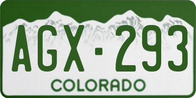CO license plate AGX293