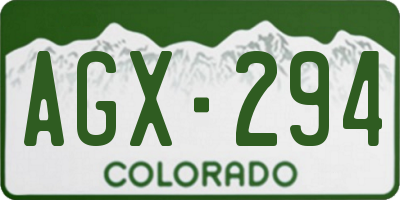 CO license plate AGX294