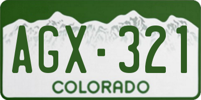 CO license plate AGX321