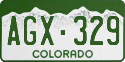 CO license plate AGX329