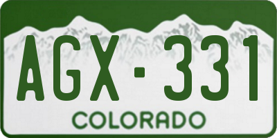 CO license plate AGX331