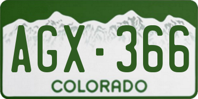CO license plate AGX366