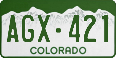 CO license plate AGX421