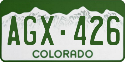 CO license plate AGX426
