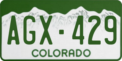 CO license plate AGX429