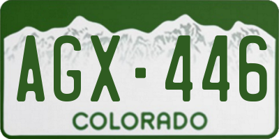 CO license plate AGX446