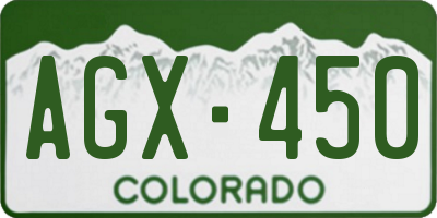 CO license plate AGX450