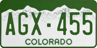 CO license plate AGX455