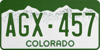 CO license plate AGX457