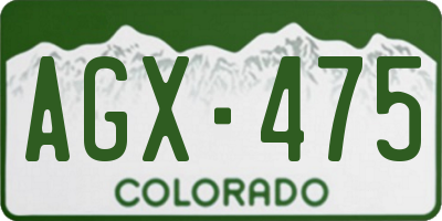 CO license plate AGX475