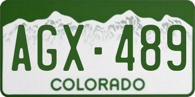 CO license plate AGX489