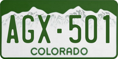 CO license plate AGX501