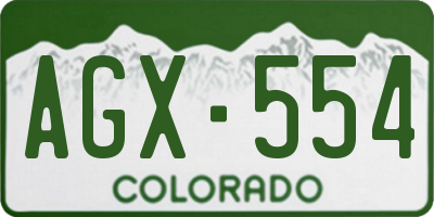 CO license plate AGX554